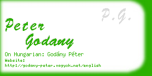 peter godany business card